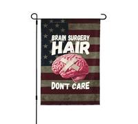 Drapeaux De Jardin Brain Surgery Hair Don'T Care Décorations Pelouse Drapeaux Toutes Les Saisons Drapeau Extérieur Pour Ferme Patio S