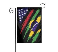 Drapeaux de jardin Brésil-États-Unis 30 x 45 cm, bannière double face saisonnière pour la décoration extérieure de votre cour, porche, maison de campagne ou autre maison.