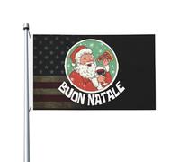 Drapeaux De Jardin Buon Natale Treer Drapeau Décorations Pelouse Drapeaux Pour Célébrations Balcon Fête Patio 90X150 CM