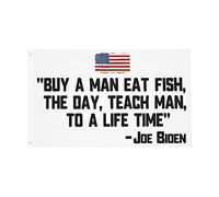 Drapeaux De Jardin Buy A Man Eat Fish The Days Teach Man To A Life Time Drapeau Fierté Durable Drapeaus Décoratif Résistant Bannières Extérieure Pour Festivals Fête Défilé 90X152CM