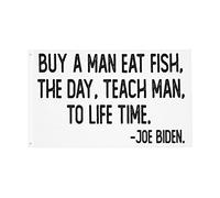 Drapeaux De Jardin Buy A Man Eat Fish The Days Teach Man To A Life Time Drapeau Fierté Résistant Drapeaus Décoratif Durable Bannières Extérieure Pour Festivals Fête Défilé 90X152CM