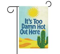 Drapeaux De Jardin Cactus Sun Il Fait Trop Chaud Ici Drapeau Militaire Lavable Renforcé Avec Bannière, Pour Balcon, Les Défilés, D'Intérieur, 30x45cm