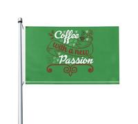 Drapeaux De Jardin Café Avec Une Nouvelle Passion Pour Les Amateurs De Café Bannière De Jardin Classique Bannières Extérieure Pour Jardins Célébrations Vacances 90X150 CM