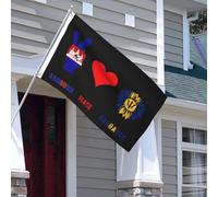 Drapeaux De Jardin Cambodge Paix Cambodgienne Barbade Barbadien Drapeau Fierté Résistant Drapeaus Décoratif Decoration Bannière Jardins Pour Défilé Festivals Fête 90X152CM