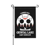 Drapeaux De Jardin Camp Crystal Lake Counselor Résiste Aux Intempéries Garden Flag Coupe-Vent Et Étancheune Drapeau Extérieur Pour Ferme Jardinage S