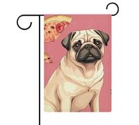 Drapeaux de jardin carlin pizza 30,5 x 45,7 cm double face drapeau extérieur drapeau d'été drapeau floral bienvenue drapeaux de jardin saisonniers décorations de vacances