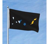 Drapeaux De Jardin Carte Des Îles Canaries Bannière De Cour Vintage Drapeaux Décoratifs D'Extérieur Pour Fête Jardins Pelouse 90X150 Cm