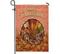 Drapeaux de jardin Catahoulas léopard pour l'automne, Thanksgiving, 30,5 x 45,7 cm, double face pour l'extérieur, la Turquie et l'automne, drapeaux verticaux standard en toile pour maison, vacances