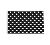 Drapeaux De Jardin Cercle À Points Blancs Décoratif Drapeaux Lavable Imprimé Bannière À Œillets, Pour D'Intérieur, Balcon, Les Défilés, 90X150Cm