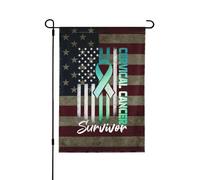 Drapeaux De Jardin Cervical Cancers Survivor1 Résiste Aux Intempéries Drapeau Extérieur Toutes Les Saisons Treer Drapeau Pour Balcon Fête Jardinage M