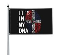 Drapeaux De Jardin C'Est Dans Mon Adn, République Dominicaine Drapeau Fierté Imperméabiliser Bannière Jardins Decoration Drapeaus Décoratif Pour Fête Balcon Défilé 90X150Cm