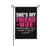 Drapeaux De Jardin C'Est La Femme De Mon Ami Décoratif Drapeaux Lavable Couleurs Resistant Exterieur Bannière, Pour Balcon, Les Défilés, Les Bureaux, 30x45cm