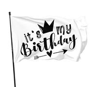 Drapeaux De Jardin C'Est Mon Anniversaire Drapeau Fierté Durable Drapeaus Décoratif Résistant Bannière Jardins Pour Festivals Défilé Fête 90X152CM