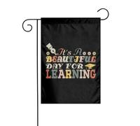 Drapeaux De Jardin C'Est Une Belle Journée Pour Apprendre Bannières Extérieure Imperméabiliser Bannière Jardins Decoration Drapeaus Décoratif Pour Fête Balcon Défilé 30X45CM