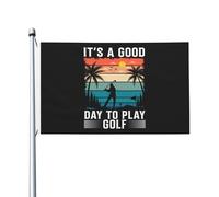 Drapeaux De Jardin C'Est Une Belle Journée Pour Jouer Au Golf Bannière De Jardin Personnalisée Drapeaux Décoratifs D'Extérieur Pour Pelouse Vacances Défilé 90X150 Cm