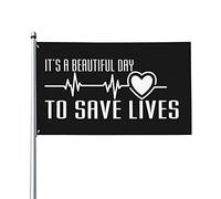 Drapeaux De Jardin C'Est Une Belle Journée Pour Sauver Des Vies Drapeau Fierté Imperméabiliser Bannière Jardins Durable Drapeaus Décoratif Pour Festivals Défilé Célébrations 90X152CM