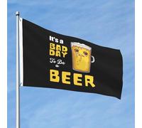 Drapeaux De Jardin C'Est Une Mauvaise Journée Pour Être Une Bière Bannière Jardins Couleurs Vives Bannières Extérieure Decoration Drapeaus Décoratif Pour Fête Balcon Défilé 90X152CM