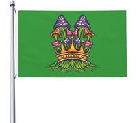 Drapeaux De Jardin Champignons Colorés Garden Flag Bannière Extérieure Toutes Les Saisons Pour Ferme Patio 90X150 Cm