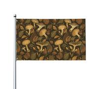 Drapeaux De Jardin Champignons Et Feuilles Vintage Garden Flag Décorations Treer Drapeau Pour Célébrations Ferme Jardinage 90X150 CM