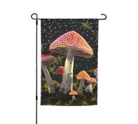 Drapeaux de jardin champignons pour l'extérieur - 30,5 x 45,7 cm - Drapeau de jardin saisonnier double face avec œillets - Drapeau d'extérieur pour décoration de maison, toile de fond pour photo