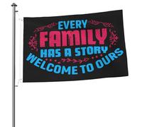 Drapeaux De Jardin Chaque Famille A Son Histoire. Bienvenue Dans La Nôtre. Drapeaux Décoratifs D'Extérieur Imperméabiliser Bannière De Jardin Pour Décoration Vacances Fête 90X150 Cm
