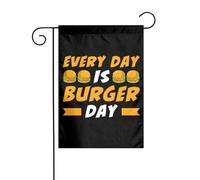 Drapeaux De Jardin Chaque Jour Est Un Jour De Burger Drapeau Résistants Aux Intempéries Garden Flag Couleurs Vives Bannière Décorative Pour Fête Carnaval Pelouse 30X45Cm