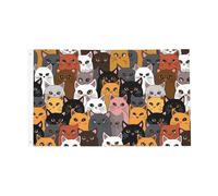 Drapeaux De Jardin Chats Drôles Et Colorés Treer Drapeau Toutes Les Saisons Drapeau Extérieur Pour Ferme Balcon Fête Patio 90X150 Cm
