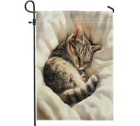 Drapeaux De Jardin Chats Endormis Mignons, Chaton Moderne Minimaliste Et Sauvage Bannière Jardins Résistant Drapeaus Décoratif Imperméabiliser Drapeau Fierté Pour Défilé Fête Festivals 30X45CM