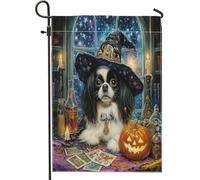 Drapeaux de jardin chinois chinois chinois pour Halloween, 30,5 x 45,7 cm, double face pour décoration extérieure, tarot, astrologie, chiot, drapeau de maison, petit drapeau de jardin
