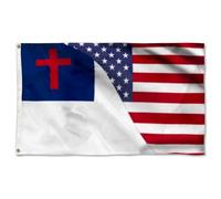 Drapeaux De Jardin Christianisme Américain Christianisme Des Américains Bannière De Cour Résistant Bannières Extérieure Pour Vacances Décoration Balcon 90X150 Cm