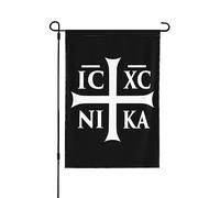 Drapeaux De Jardin Christianisme Ic Xc Nika Orthodoxe Orientale Bannière Jardins Imperméabiliser Drapeau Fierté Couleurs Vives Drapeaus Décoratif Pour Fête Balcon Défilé 30X45CM