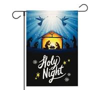 Drapeaux De Jardin Christmas Nativity Silent Holy Night Jesus Christianty Angel Coupe-Vent Et Étancheune Drapeau Extérieur Toutes Les Saisons Treer Drapeau Pour Balcon Fête Patio M
