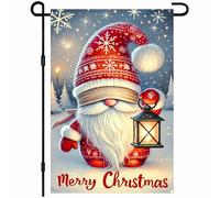 Drapeaux De Jardin Christmas Winter Scandinavian Gnome With Red Snow Hat And Snowy Night Scene Toutes Les Saisons Treer Drapeau Premium Garden Flag Pour Célébrations Jardinage Balcon Fête M