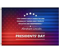 Drapeaux De Jardin Citation Inspirante D'Abraham Lincoln Pour La Journée Des Présidents Garden Flag Treer Drapeau Résiste Aux Intempéries Pour Balcon Fête Célébrations 90X150 Cm