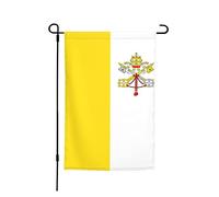 Drapeaux de Jardin Cité du Vatican Bannière de Cour 12x18 Inch | Imperméable Drapeau Suspendre Bannière décorative pour Fête Bureaux Balcon