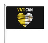 Drapeaux De Jardin Cité Du Vatican, Cœur Du Vatican Bannières Extérieure Vintage Bannière De Jardin Pour Pelouse Défilé Cour 90X150 CM