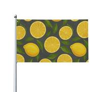 Drapeaux De Jardin Citron Et Tranche Pelouse Drapeaux Résiste Aux Intempéries Garden Flag Pour Balcon Fête Patio Ferme 90X150 CM