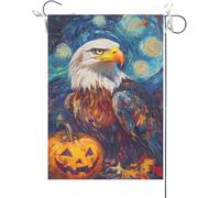 Drapeaux De Jardin Citrouille D'Halloween Avec À Tête Blanche Et Chien Stylé Drapeau Fierté Durable Drapeaus Décoratif Résistant Bannières Extérieure Pour Défilé Festivals 30X45CM