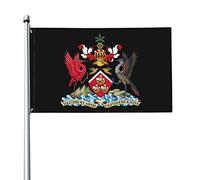 Drapeaux De Jardin Coat Of Arms Of Trinidad And Tobago Bannière Jardins Imperméabiliser Drapeaus Décoratif Couleurs Vives Drapeau Fierté Pour Fête Balcon Défilé 90X152CM