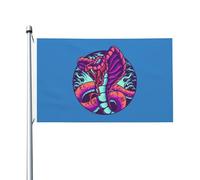 Drapeaux De Jardin Cobra En Colère Bannière De Cour Couleurs Vives Bannière De Jardin Pour Festivals Extérieurs Fête 90X150 CM