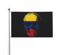 Drapeaux De Jardin Colombien Et Crâne Bannière Jardins Durable Bannières Extérieure Résistant Drapeaus Décoratif Pour Festivals Balcon Fête 90X150CM