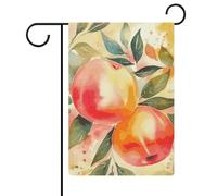 Drapeaux de jardin colorés à l'aquarelle de pêche 30,5 x 45,7 cm, drapeau extérieur double face, drapeau de cour d'été, drapeau floral de bienvenue, drapeaux de jardin saisonniers, décorations de