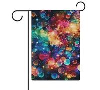 Drapeaux de jardin colorés avec étoiles arc-en-ciel 30,5 x 45,7 cm, drapeau extérieur double face, drapeau de cour d'été, drapeau floral de bienvenue, drapeaux de jardin saisonniers, décorations de