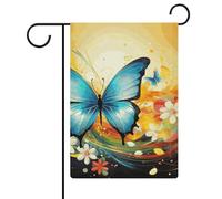 Drapeaux de jardin colorés avec papillon, 30,5 x 45,7 cm, drapeau extérieur double face, drapeau de cour d'été, drapeau floral de bienvenue, drapeaux de jardin saisonniers, décorations de vacances