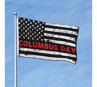 Drapeaux De Jardin Columbus Day Drapeau Fierté Résistant Drapeaus Décoratif Couleurs Vives Bannières Extérieure Pour Fête Balcon Défilé 90X152CM