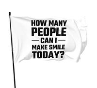 Drapeaux De Jardin Combien De Personnes Puis-Je Faire Sourire Aujourd'Hui ? Drapeau Fierté Durable Drapeaus Décoratif Résistant Bannière Jardins Pour Célébrations Balcon Festivals 90X152CM