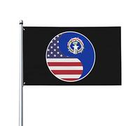 Drapeaux De Jardin Combinaison Ying And Yang De L'Amérique Et Des Îles Mariannes Du Nord Bannières Extérieure Imperméabiliser Bannière De Cour Pour Extérieurs Cour Jardins 90X150 CM