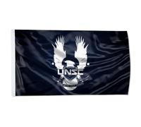 Drapeaux De Jardin Commandement Spatial Des Nations Unies Inspiré De Halo Unsc Décorations Garden Flag Toutes Les Saisons Bannière Extérieure Pour Ferme Balcon Fête Célébrations 90X150Cm