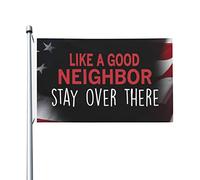 Drapeaux De Jardin Comme Un Bon Voisin, Restez Là-Bas Drapeaux Décoratifs D'Extérieur Imperméabiliser Bannière De Jardin Pour Extérieurs Intérieurs Carnavals 90X150 Cm