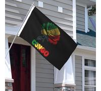 Drapeaux De Jardin Congo Congolese Flower Bannière Jardins Imperméabiliser Bannières Extérieure Couleurs Vives Drapeaus Décoratif Pour Fête Balcon Défilé 90X152CM